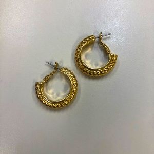 talbots knot hoop gold earrings twist